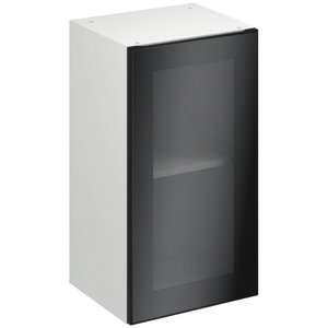 Meuble haut "Jarod" fumé l.40 x h.72 x p.32 cm 1 porte vitrée
