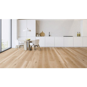 Sol stratifié AC3 classe 31 sous-couche intégrée apect chêne doré 138,3 x 19,3 cm