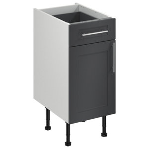 Meuble bas "Florie" anthracite mat l.40 x h.72 x p.57 cm 1 porte + 1 tiroir