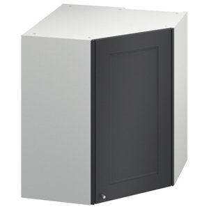 Meuble d'angle haut "Florie"anthracite mat l.63 x h.72 x p.32 cm 1 porte