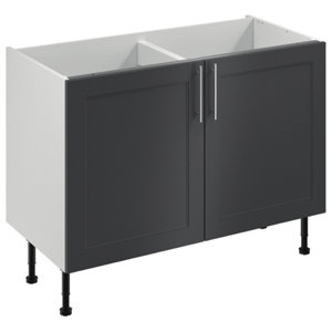 Meuble bas "Florie" anthracite mat l.120 x h.72 x p.57 cm 2 portes
