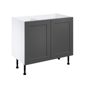 Meuble bas "Florie" anthracite mat l.100 x h.72 x p.57 cm 2 portes