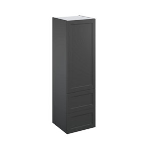 Colonne "Dorice" anthracite mat l.60 x h.201 x p.60 cm 1 porte + 2 casseroliers avec 1 tiroir intérieur