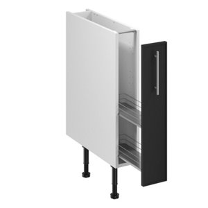 Meuble bas "Heline"noir mat l.15 x h.72 x p.57 cm 1 porte coulissante