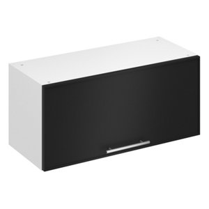 Meuble haut "Heline"noir mat l.80 x h.36 x p.32 cm 1 porte relevable