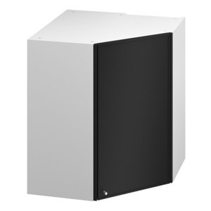 Meuble d'angle haut "Heline"noir mat l.63 x h.72 x p.32 cm 1 porte