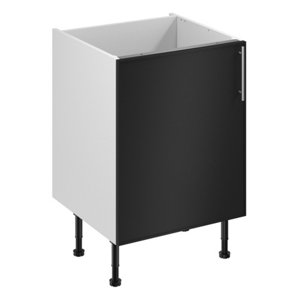 Meuble bas "Heline"noir mat l.60 x h.72 x p.57 cm 1 porte