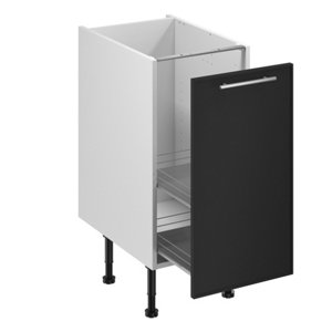 Meuble bas "Heline"noir mat l.40 x h.72 x p.57 cm 1 porte coulissante