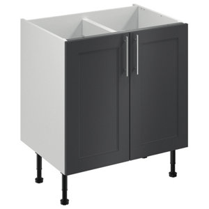 Meuble bas "Florie" anthracite mat l.80 x h.72 x p.57 cm 2 portes