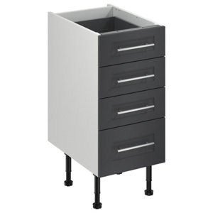 Meuble bas "Florie" anthracite mat l.40 x h.72 x p.57 cm 3 tiroirs + 1 casserolier