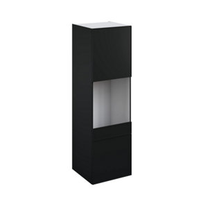 Colonne four "Heline/Pasilla" noir mat l.60 x h.201 x p.57 cm + 2 portes + 1 tiroir