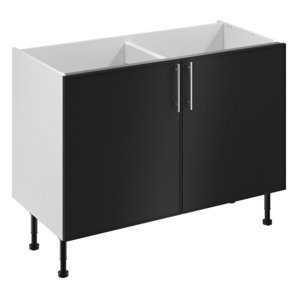 Meuble bas "Heline"noir mat l.120 x h.72 x p.57 cm 2 portes