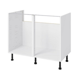 Meuble bas "Heline" noir mat  l.100 x h.72 x p.57 cm 1 tiroir + 2 casseroliers