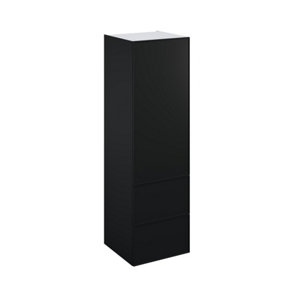 Colonne "Heline"noir mat l.60 x h.201 x p.60 cm 1 porte + 2 casseroliers avec 1 tiroir intérieur