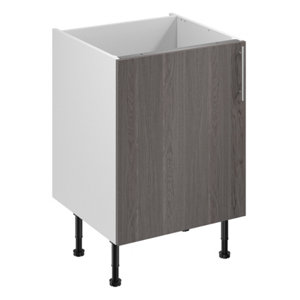 Meuble bas "Basilie" imitation chêne gris l.60 x h.72 x p.57 cm 1 porte