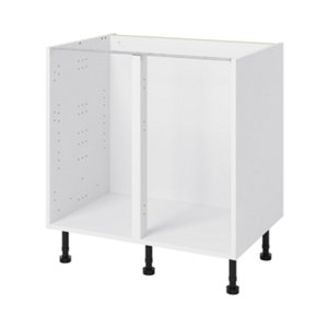 Meuble bas "Basilie" imitation chêne gris l.80 x h.72 x p.57 cm 2 casseroliers