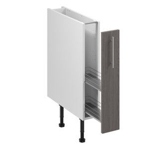 Meuble bas "Basilie" imitation chêne gris l.15 x h.72 x p.57 cm 1 porte coulissante