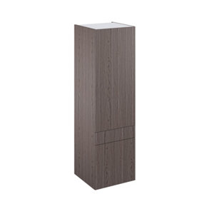 Colonne "Basilie" imitation chêne gris l.60 x h.201 x p.60 cm 2 portes + 1 tiroir