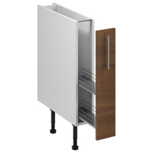 Meuble bas "Basilie" imitation chêne fumé l.15 x h.72 x p.57 cm 1 porte coulissante