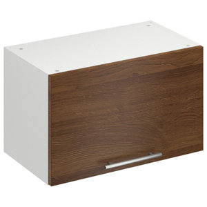 Meuble haut "Basilie" imitation chêne fumé l.60 x h.36 x p.32 cm 1 porte relevable