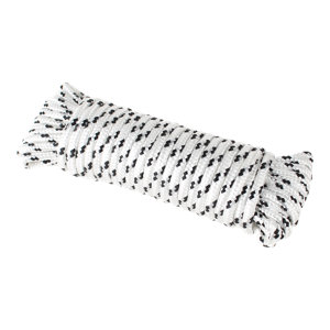Corde tressée polypropylène blanc et noir diamètre 6 mm x 15 m