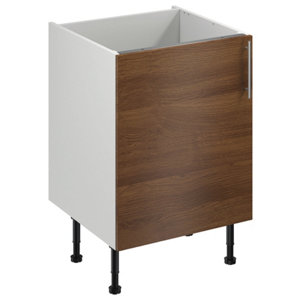 Meuble bas "Basilie" imitation chêne fumé l.60 x h.72 x p.57 cm 1 porte