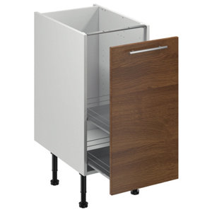 Meuble bas "Basilie" imitation chêne fumé l.40 x h.72 x p.57 cm 1 porte coulissante