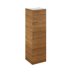 Colonne "Basilie" imitation chêne fumé l.60 x h.201 x p.60 cm 2 portes + 1 tiroir