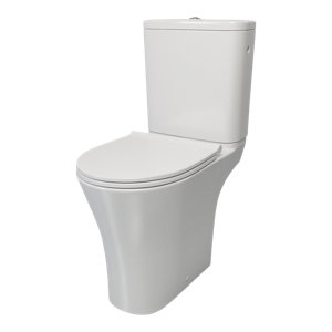 Pack WC à poser surélevé CALDICOT blanc brillant sans bride h.86,5 cm