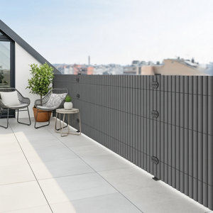Canisse PVC double face 150 cm x 300 cm gris anthracite