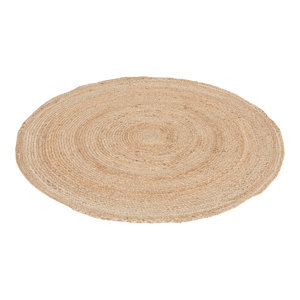 Tapis rond jute ton naturel 120 cm diamètre tissage serré robuste