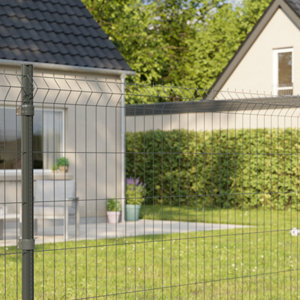 Panneau grillage rigide LOUGA gris anthracite 123 x 198 cm en acier galvanisé