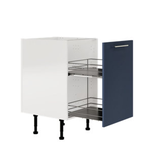 Meuble de rangement bas 50 cm bleu mat DORICE