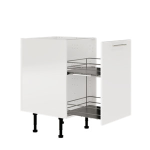 Meuble de rangement bas 50 cm blanc brillant DORICE