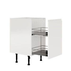 Meuble de rangement bas 50 cm blanc brillant GLORIAN