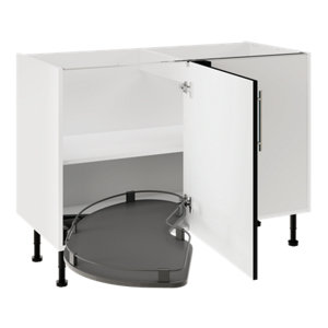 Meuble de rangement bas d'angle 120 cm anthracite mat DORICE