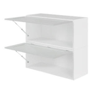 Meuble sur-hotte de cuisine ACASUS gris mat - L.80 x H.36 x P.32 cm 2 portes relevables
