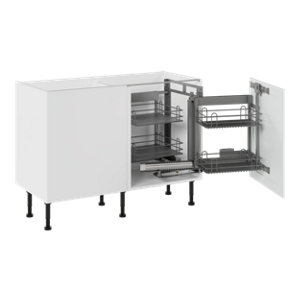 Meuble bas d'angle de cuisine ACASUS gris mat - L.120 x H.87 x P.57 cm