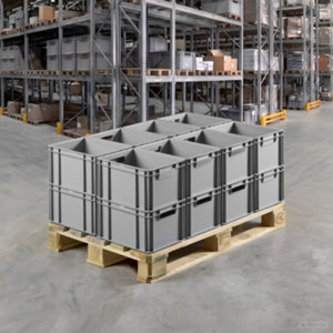 Bac de rangement empilable 21 litres gris H.22 x L.30 x P.40 cm