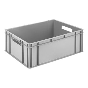 Bac de rangement empilable 40 litres gris H.20 x L.40 x P.60 cm