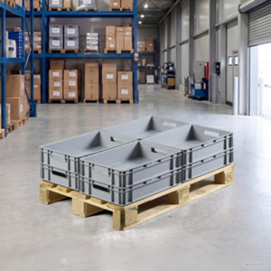 Bac de rangement empilable 24 litres gris H.12 x L.40 x P.60 cm