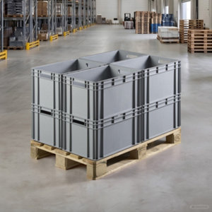 Bac de rangement empilable 64 litres gris H.32 x L.40 x P.60 cm
