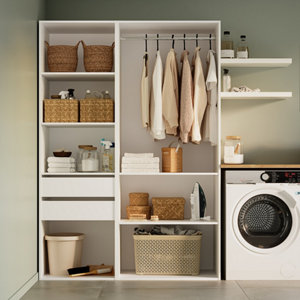  Dressing CICERO blanc 2 caissons - H. 200 x L. 140 x P. 55 cm