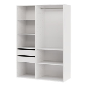 Ensemble de rangement modulable CICERO blanc mat 2 caissons avec tiroirs