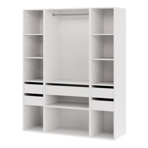 Ensemble de rangement modulable CICERO blanc mat 3 caissons avec tiroirs