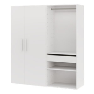 Ensemble de rangement modulable CICERO blanc mat 3 caissons avec portes et tiroirs
