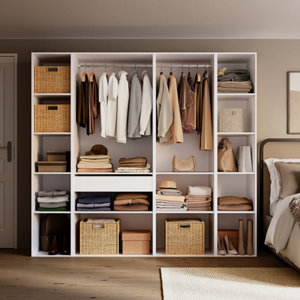  Dressing CICERO blanc 4 caissons - H. 200 x L. 220 x P. 55 cm