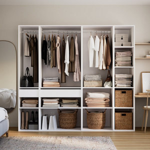  Dressing CICERO blanc 4 caissons - H. 200 x L. 220 x P. 55 cm