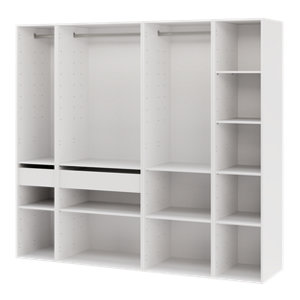 Ensemble de rangement modulable CICERO blanc mat 4 caissons avec tiroirs