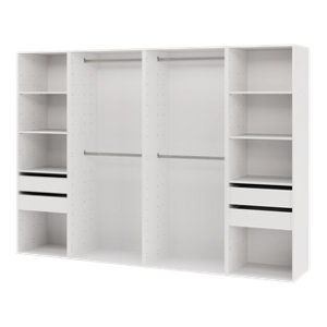Ensemble de rangement modulable CICERO blanc mat 4 caissons avec tiroirs